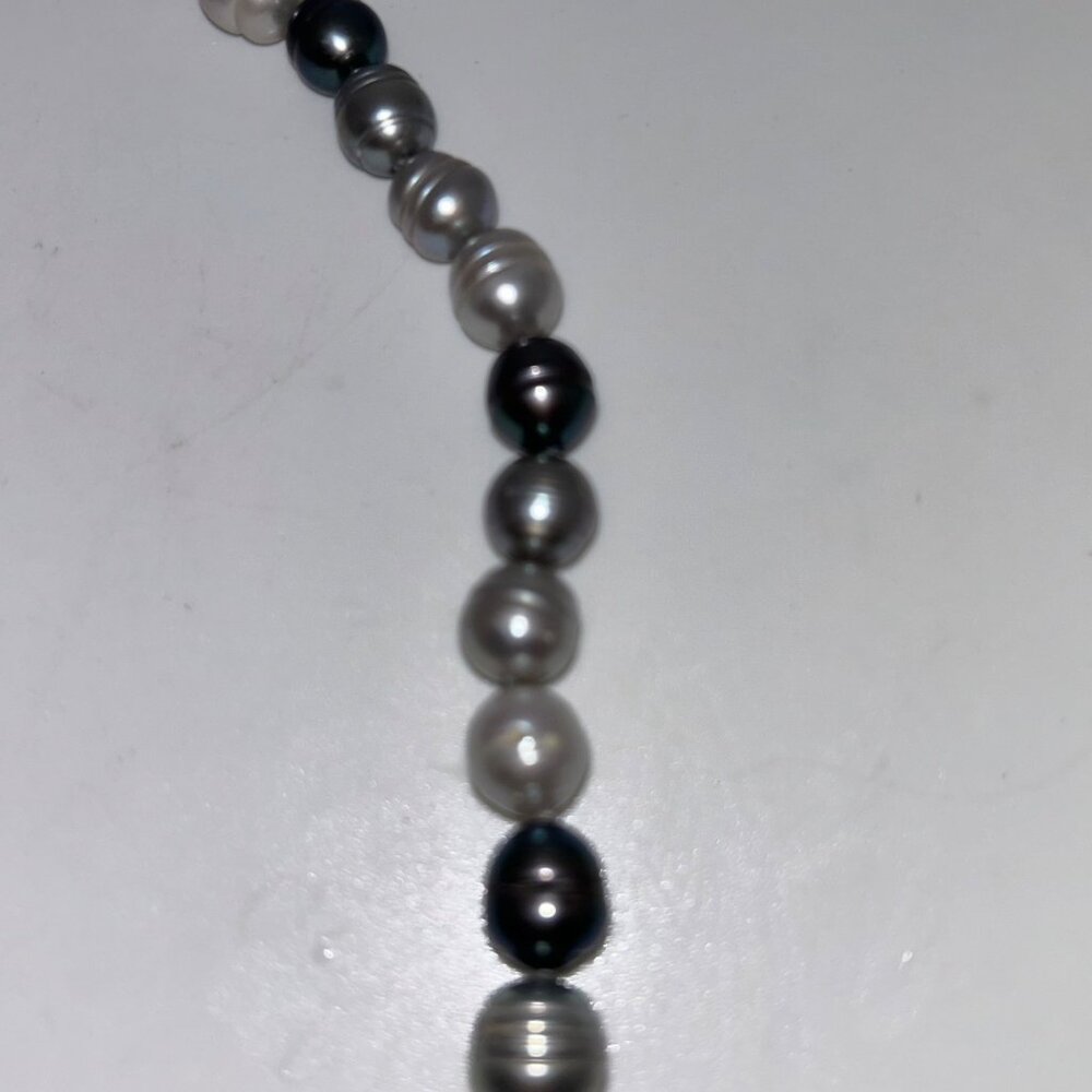 Freshwater Pearl Necklace, Potato Pearls Ring Pearls Hand Knotted 18" - Picture 7 of 12